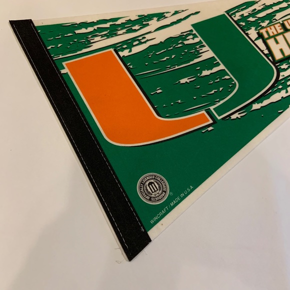 Vintage Wincraft University of Miami UMiami Hurricanes 30" Pennant Flag - Picture 2 of 12